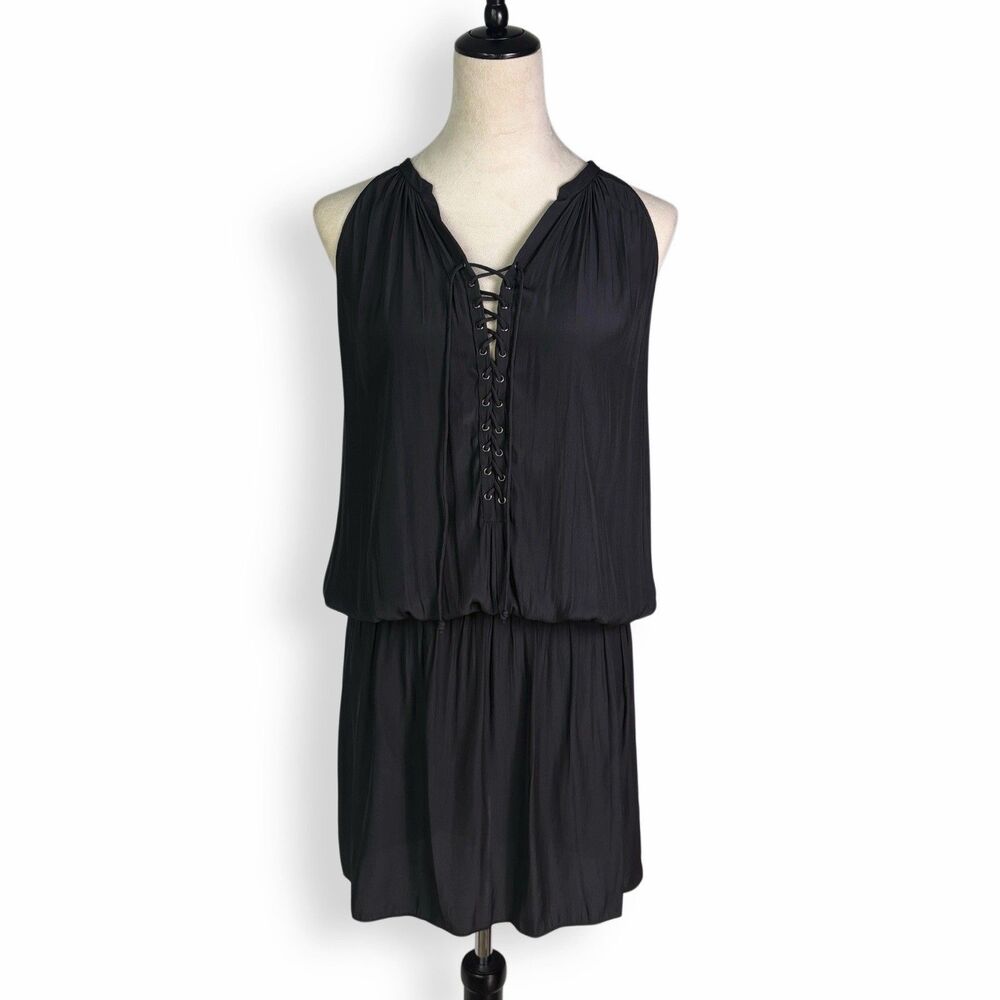 Ramy Brook Dress XS Mini The Alexandra Lace-Up Front Minimalist $375 Oversized